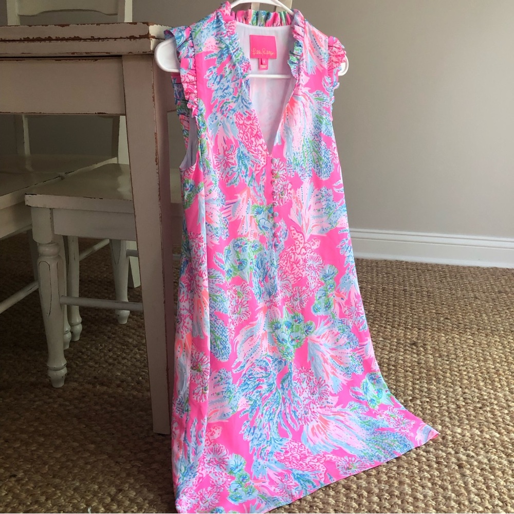 New: Lilly Pulitzer Callie Shift Dress in Prosecco Pink Seaing Things. Size 4